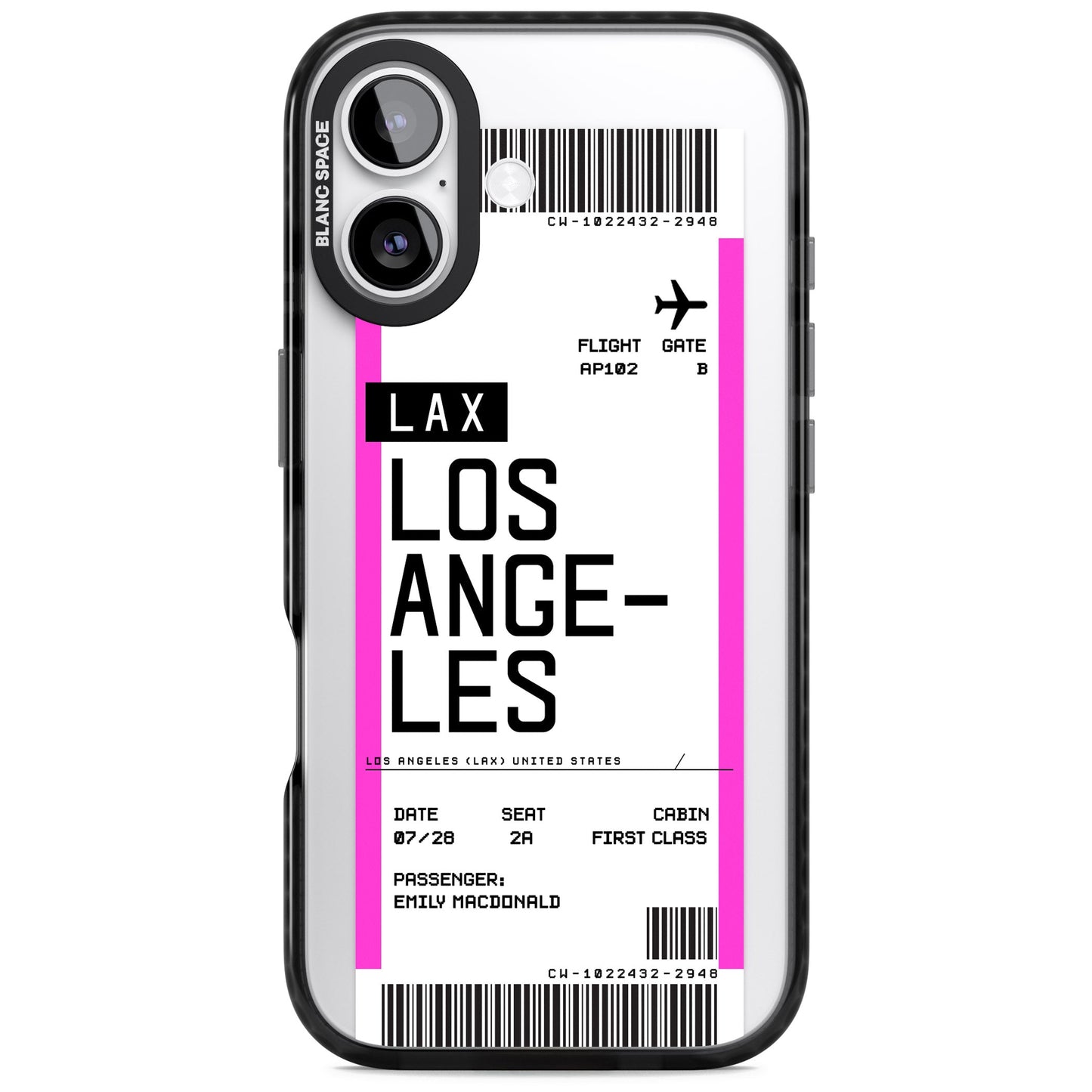 Personalisierte Bordkarte für Los Angeles