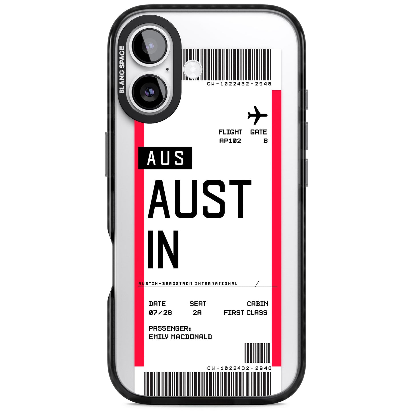 Personalised Austin Boarding Pass
