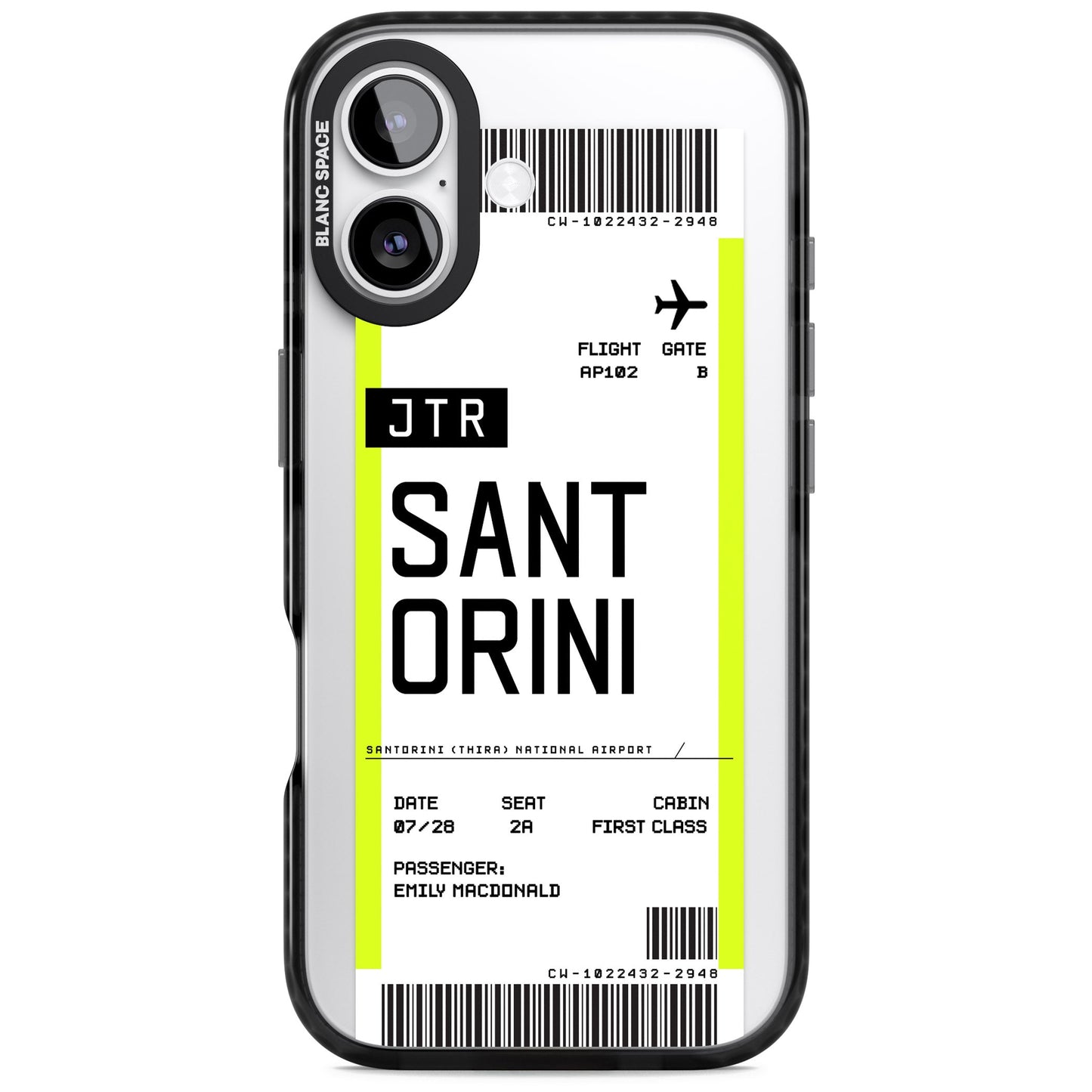 Personalisierte Bordkarte für Santorini