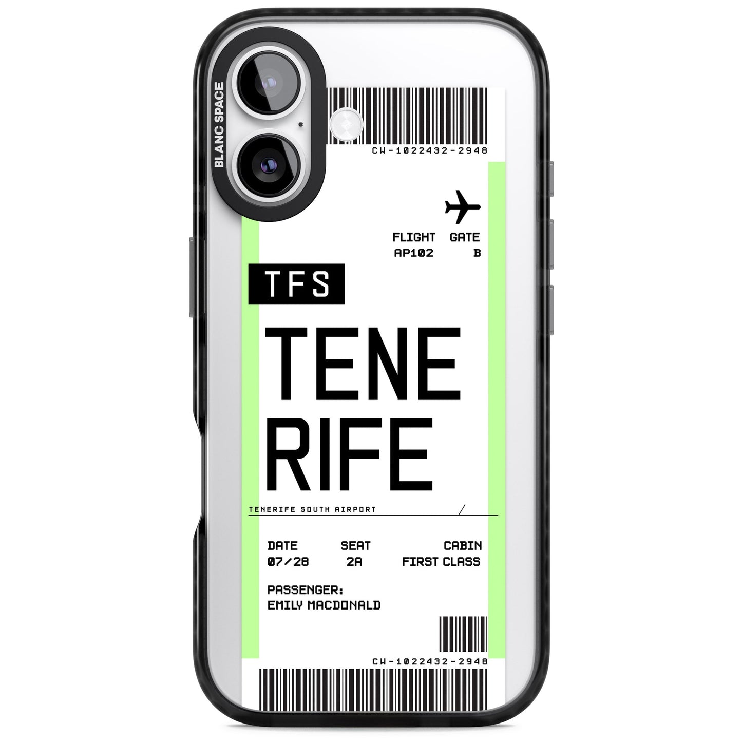 Personalised Tenerife Boarding Pass