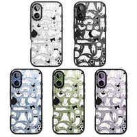 Cartoon Cat Collage Black & White