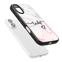 Personalised Pink Fade Marble Heart