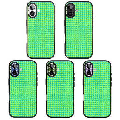 Neon Lime & Turquoise Houndstooth