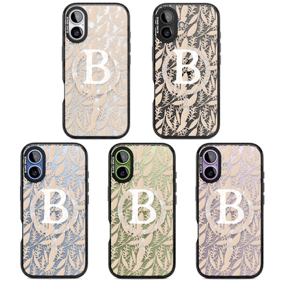 Monogramme personnalisé, motif floral abstrait subtil.