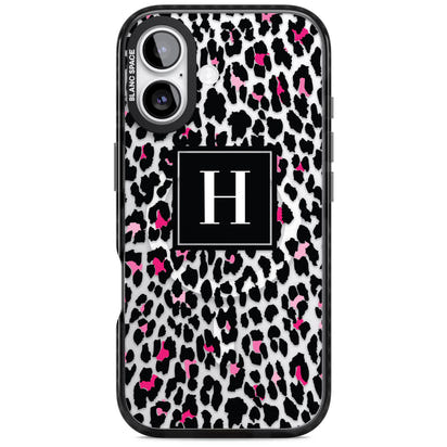 Personalised Clear Pink Leopard Monogram