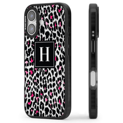 Personalised Clear Pink Leopard Monogram