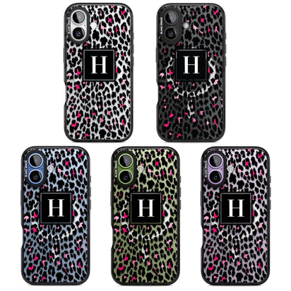 Personalised Clear Pink Leopard Monogram