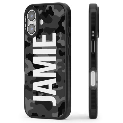 Personalised Black Camo Name Vertical
