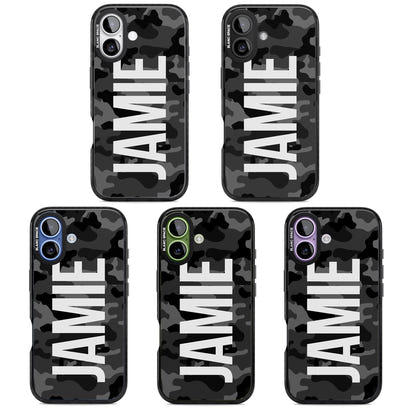 Personalised Black Camo Name Vertical