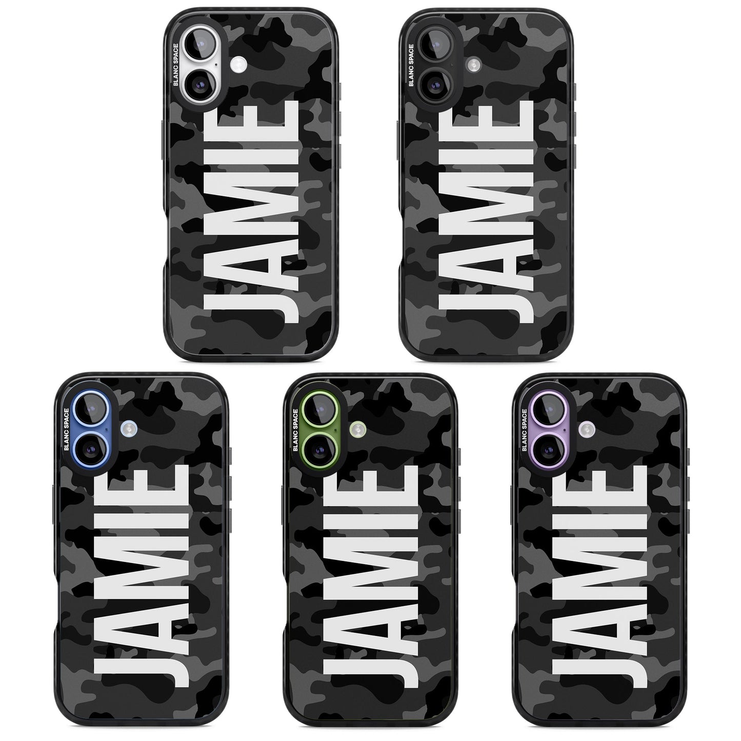 Personalised Black Camo Name Vertical