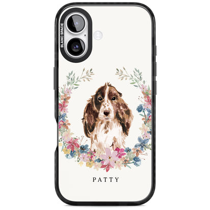 Personalised Cocker Spaniel Floral Portrait