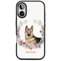 Personalised German Shepherd Floral Portrait