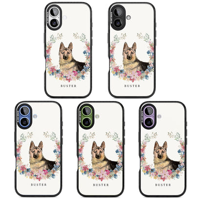 Personalised German Shepherd Floral Portrait