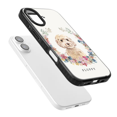 Personalised Champagne Cockapoo Floral Portrait