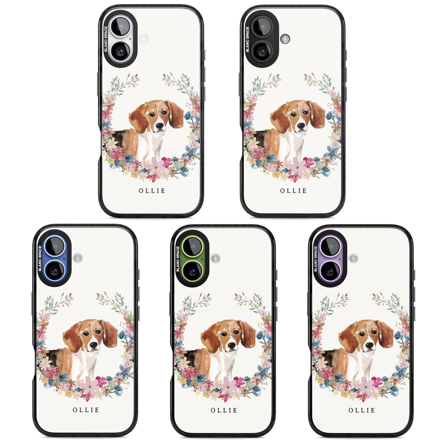 Personalised Beagle Floral Portrait