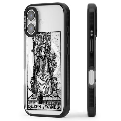 Personalisierte Tarotkarte „Königin der Stäbe“ (transparent)