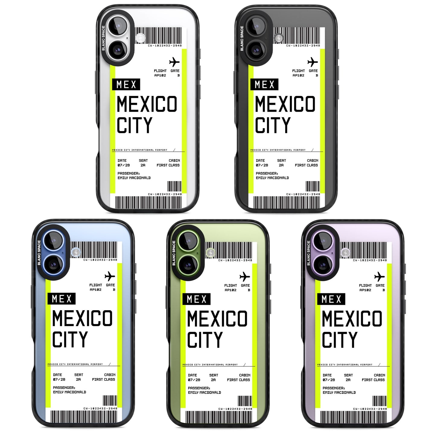 Carte d'embarquement personnalisée pour Mexico