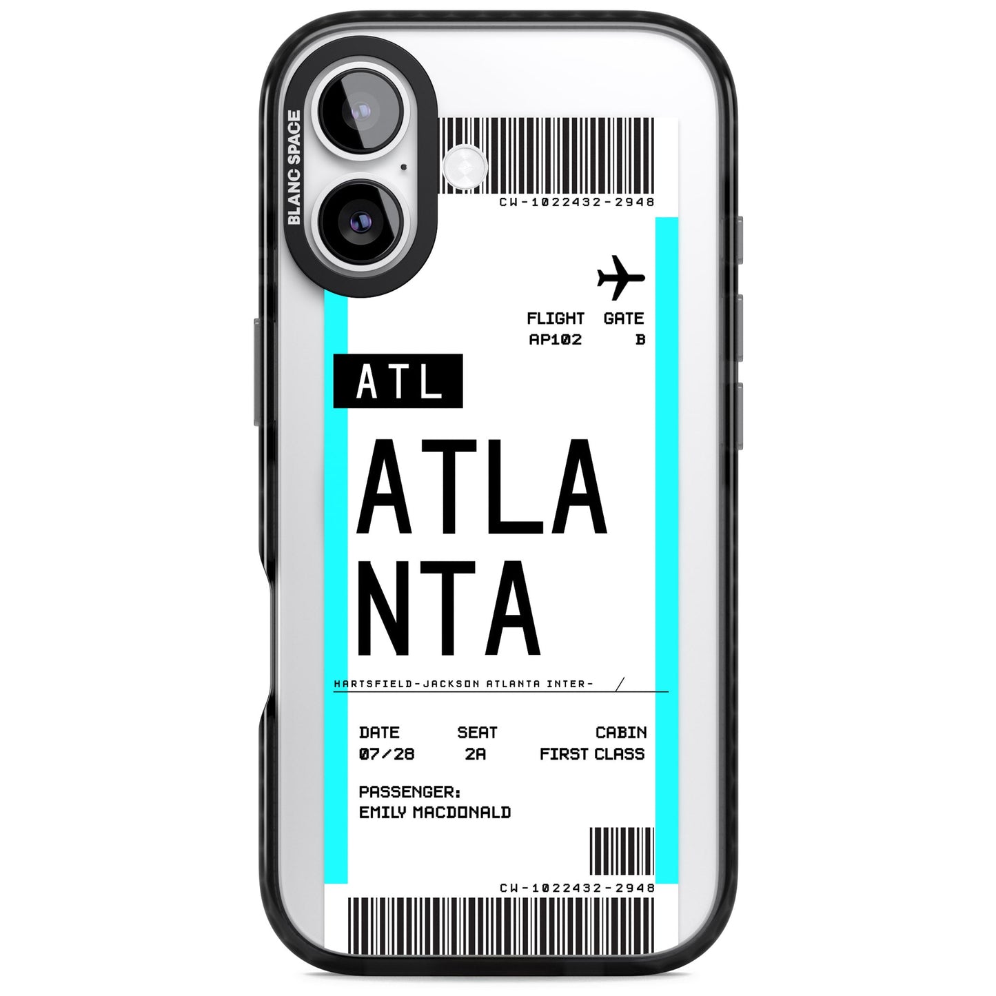 Personalisierte Atlanta-Bordkarte