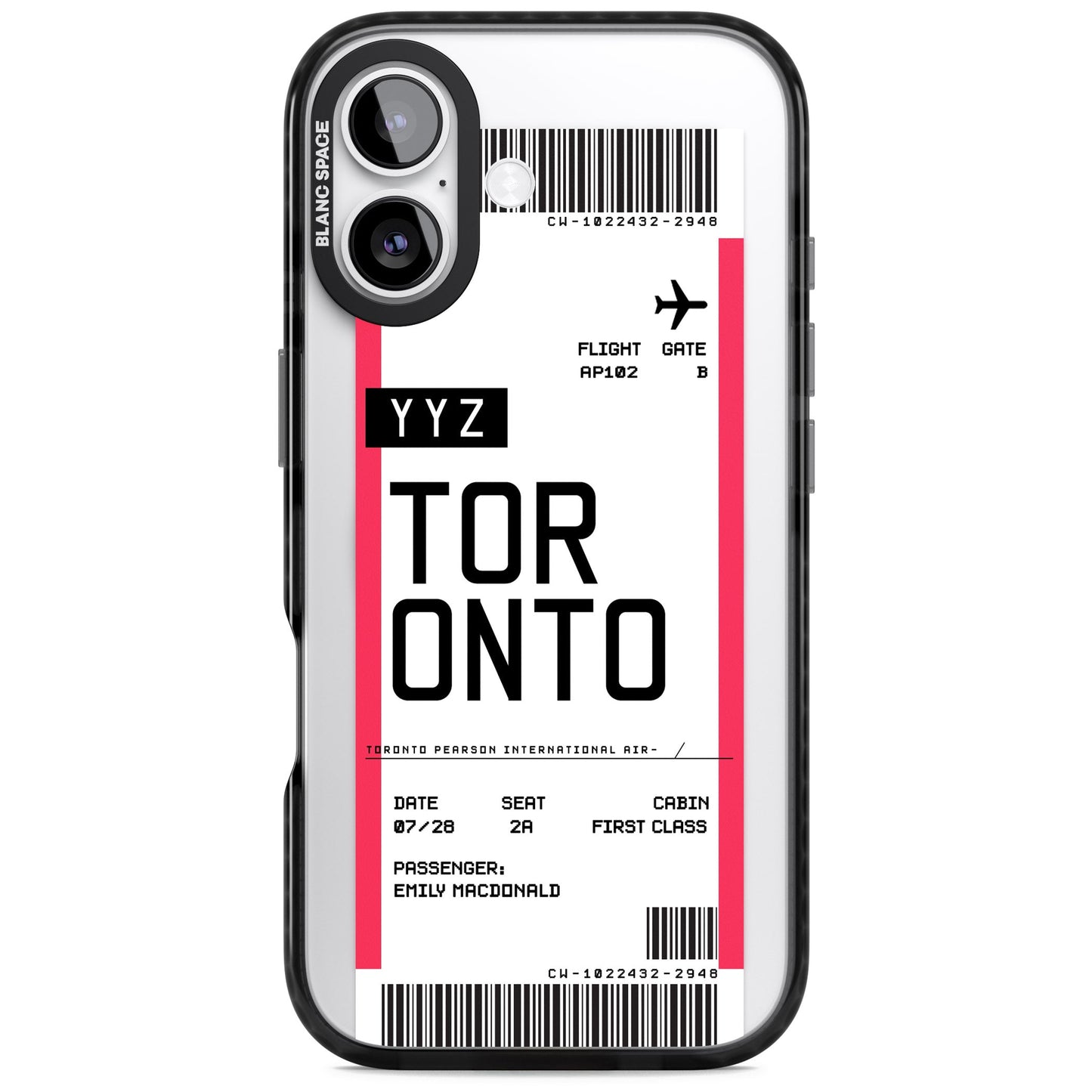 Personalised Toronto Boarding Pass