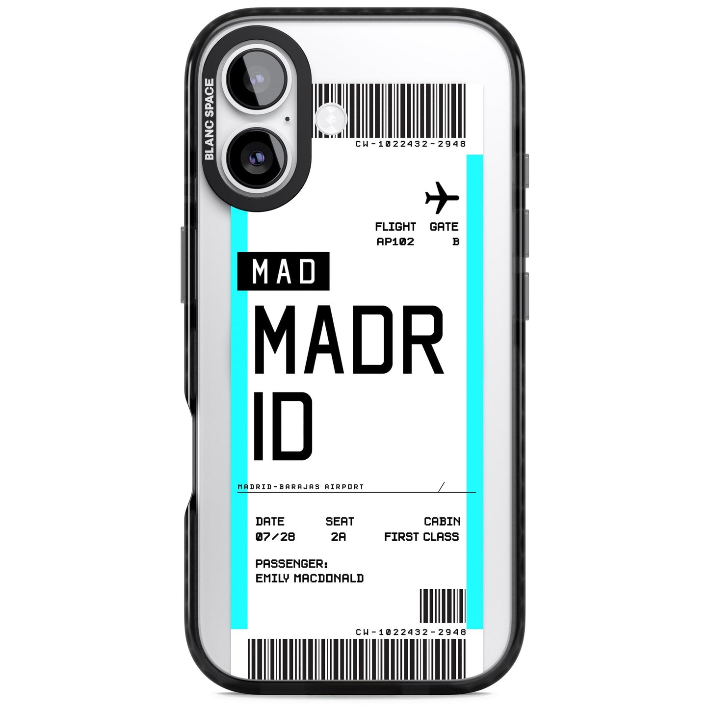 Personalised Madrid Boarding Pass