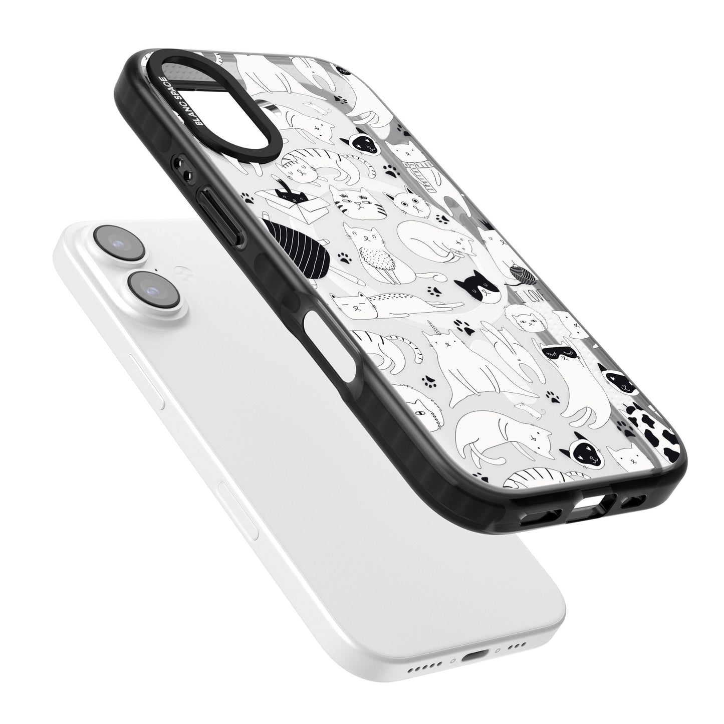 Cartoon Cat Collage Black & White