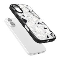 Cartoon Cat Collage Black & White