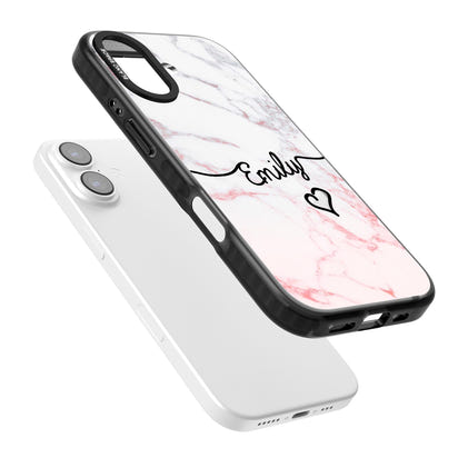 Personalised Pink Fade Marble Heart