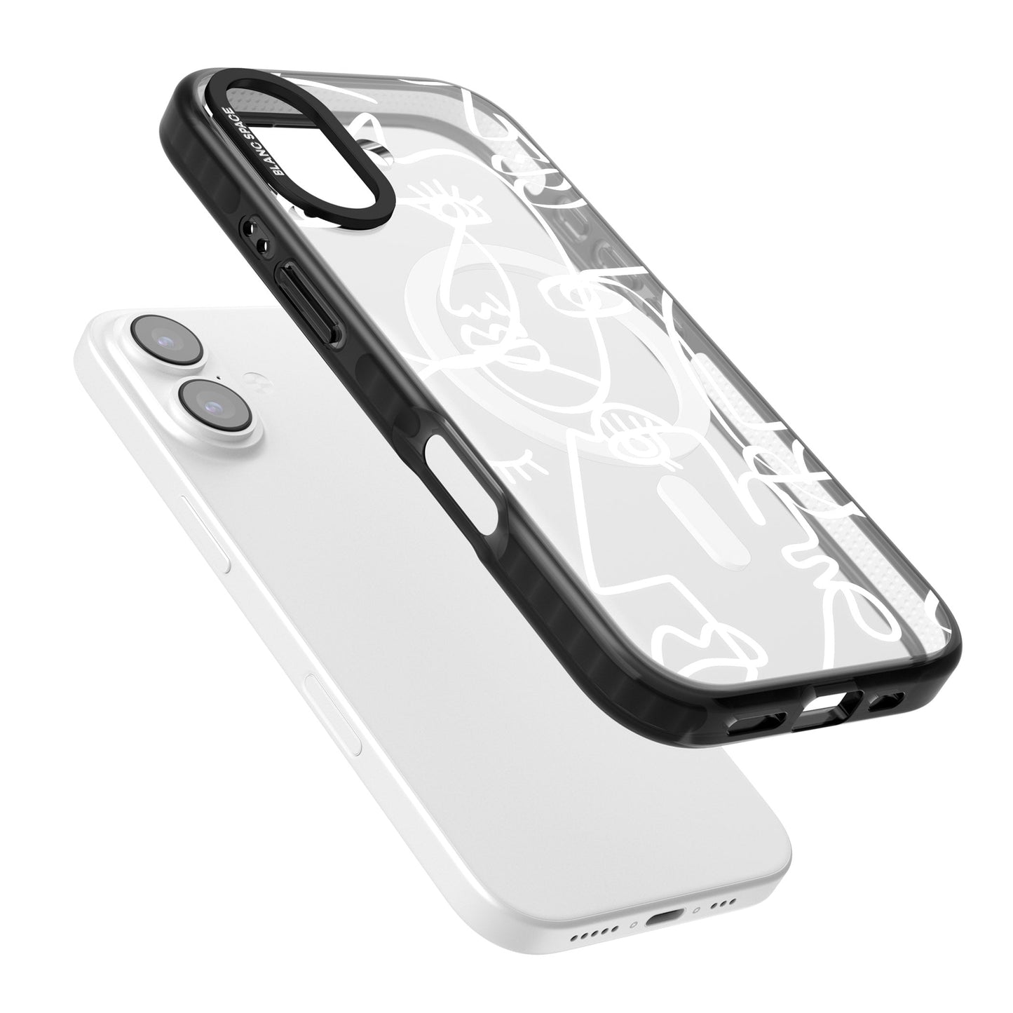 Abstract Line Art White Clear