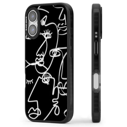 Abstract Line Art Clear Black