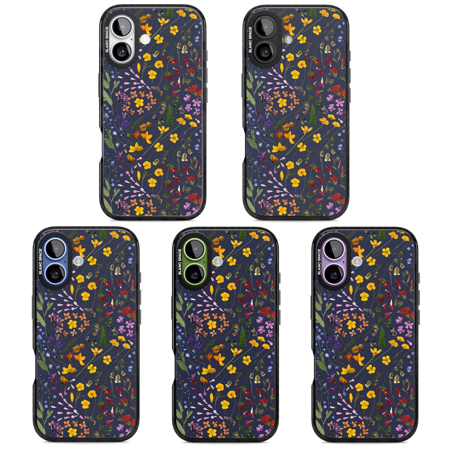 Grappe de feuilles de fleurs sauvages bleu marine