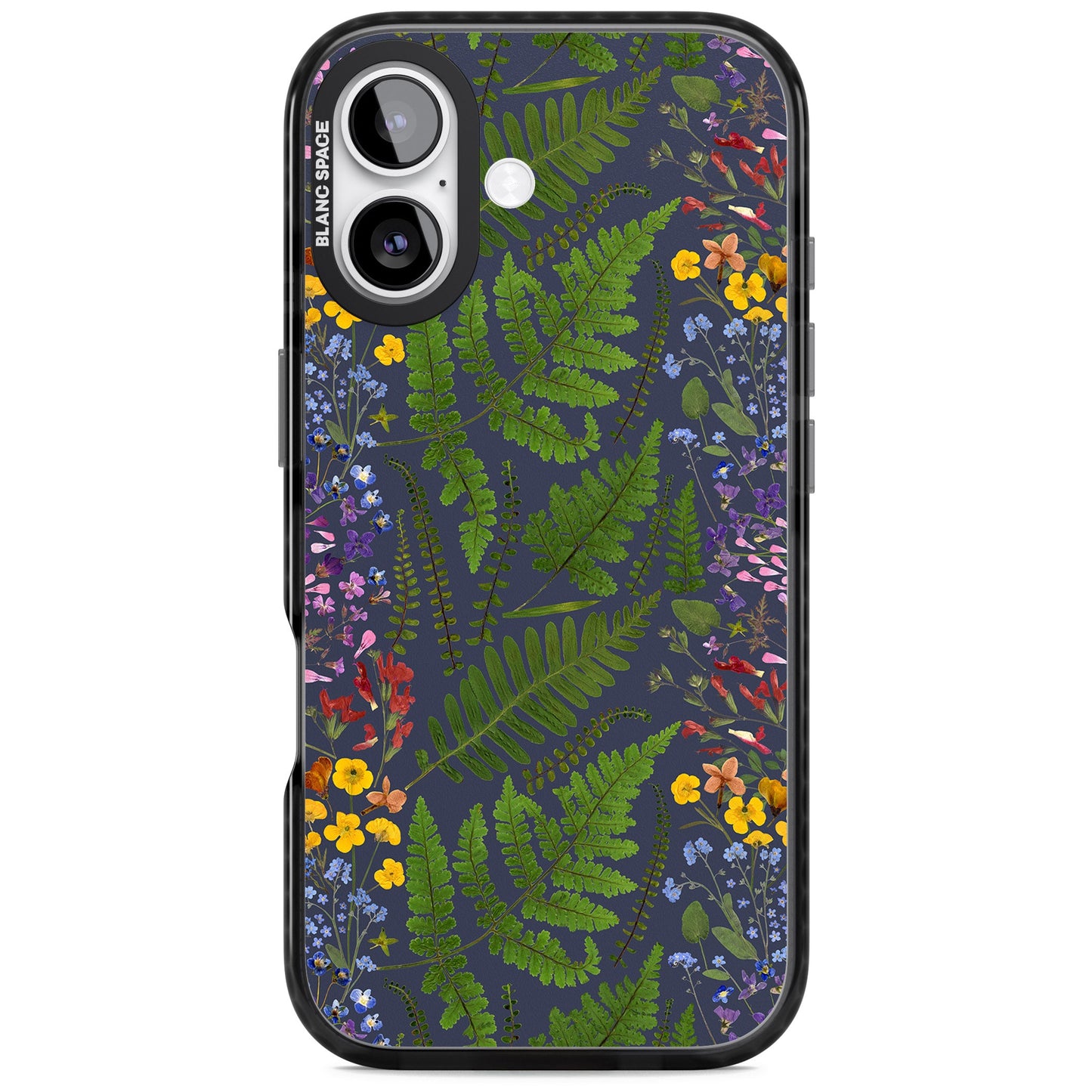 Busy Floral And Fern Design Navy