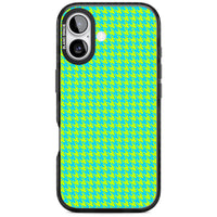 Neon Lime & Turquoise Houndstooth