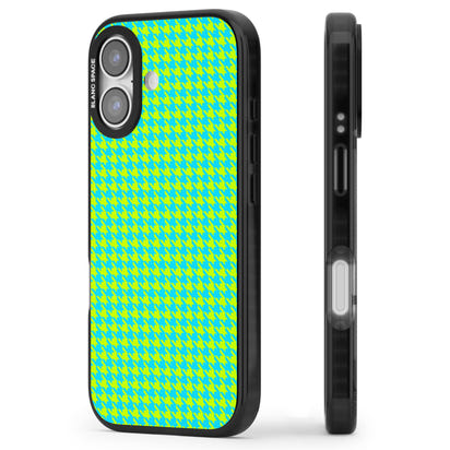 Neon Lime & Turquoise Houndstooth