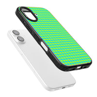 Neon Lime & Turquoise Houndstooth
