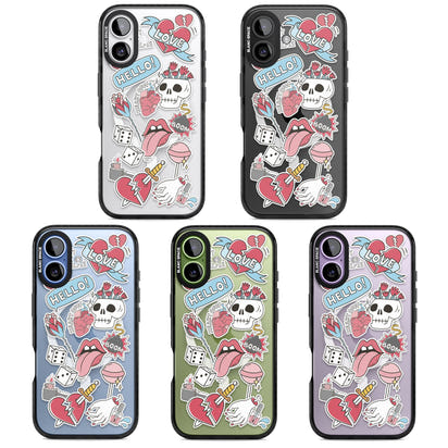 Autocollants Crâne et Fleurs