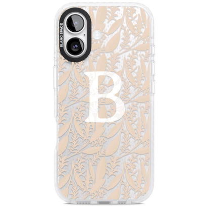 Monogramme personnalisé, motif floral abstrait subtil.