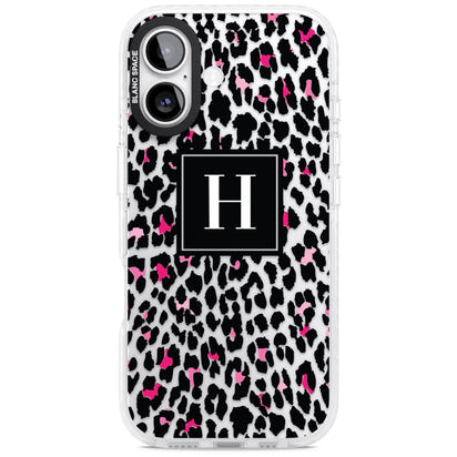 Personalised Clear Pink Leopard Monogram