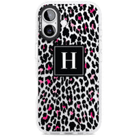 Personalised Clear Pink Leopard Monogram