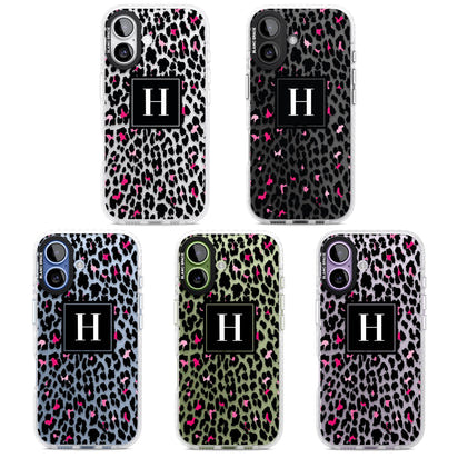 Personalised Clear Pink Leopard Monogram