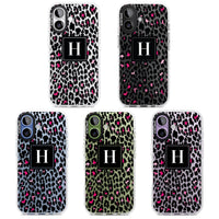 Personalised Clear Pink Leopard Monogram