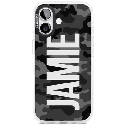 Personalised Black Camo Name Vertical