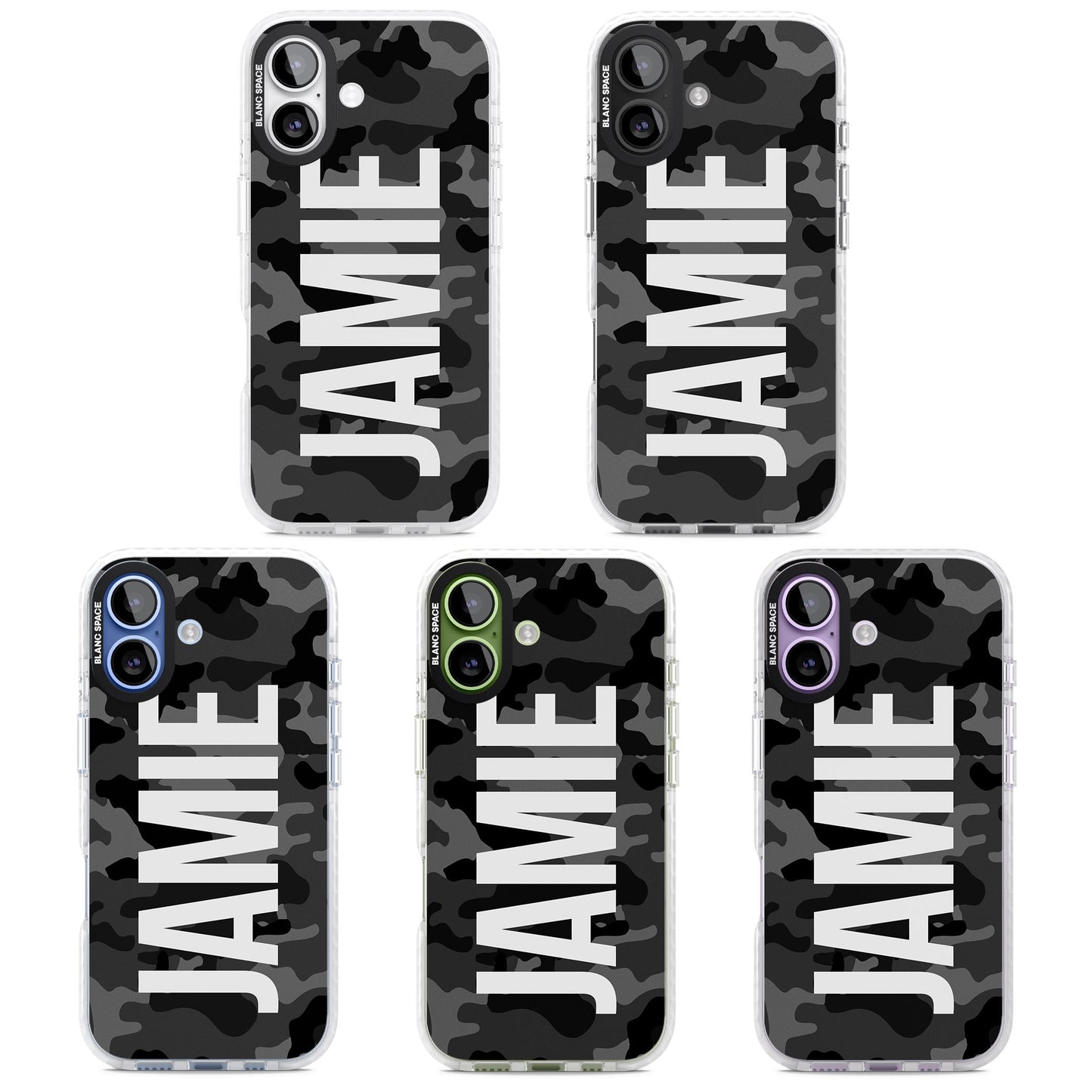 Personalised Black Camo Name Vertical