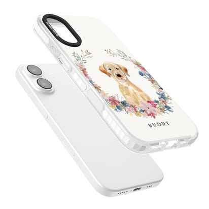 Portrait floral personnalisé d'un Labrador Retriever jaune