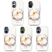 Personalised Yellow Labrador Floral Portrait