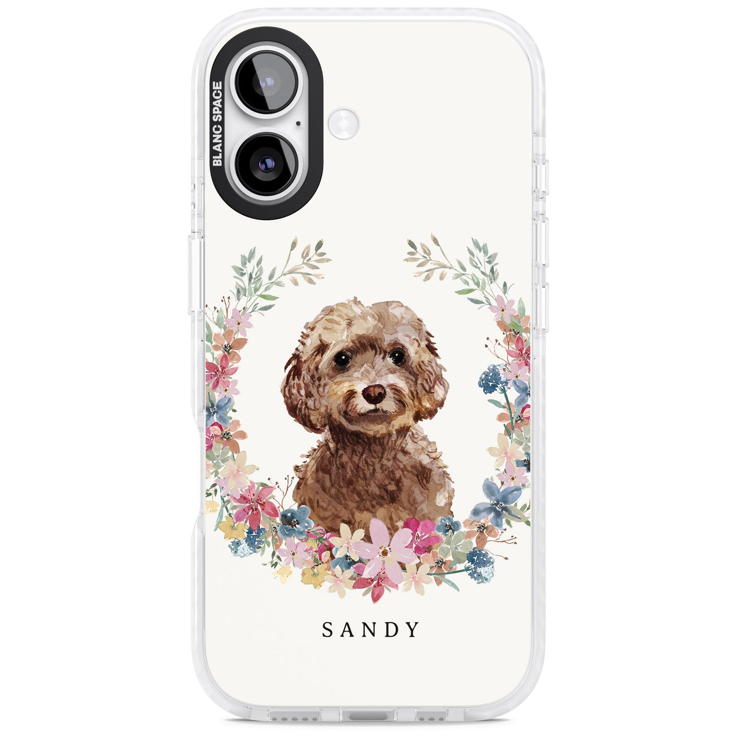 Personalised Brown Cockapoo Floral Portrait