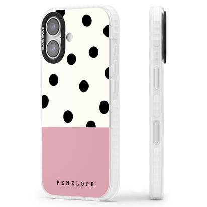 Personalised Pink Border Polka Dot