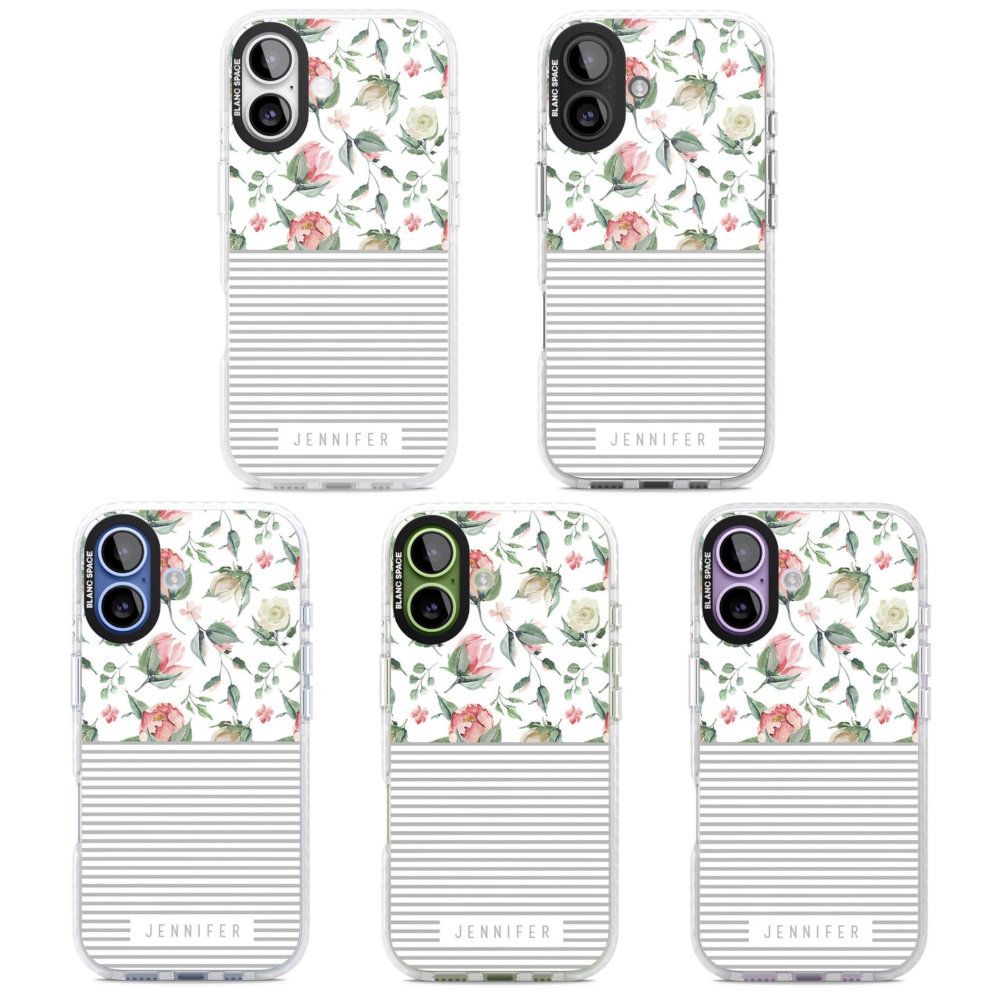 Personalised Light Floral Pattern & Stripes