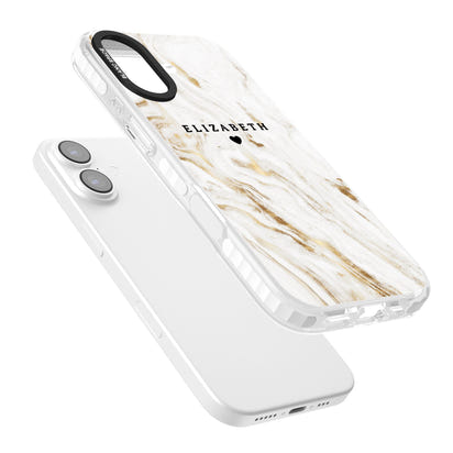 Personalised White & Gold Swirl Marble