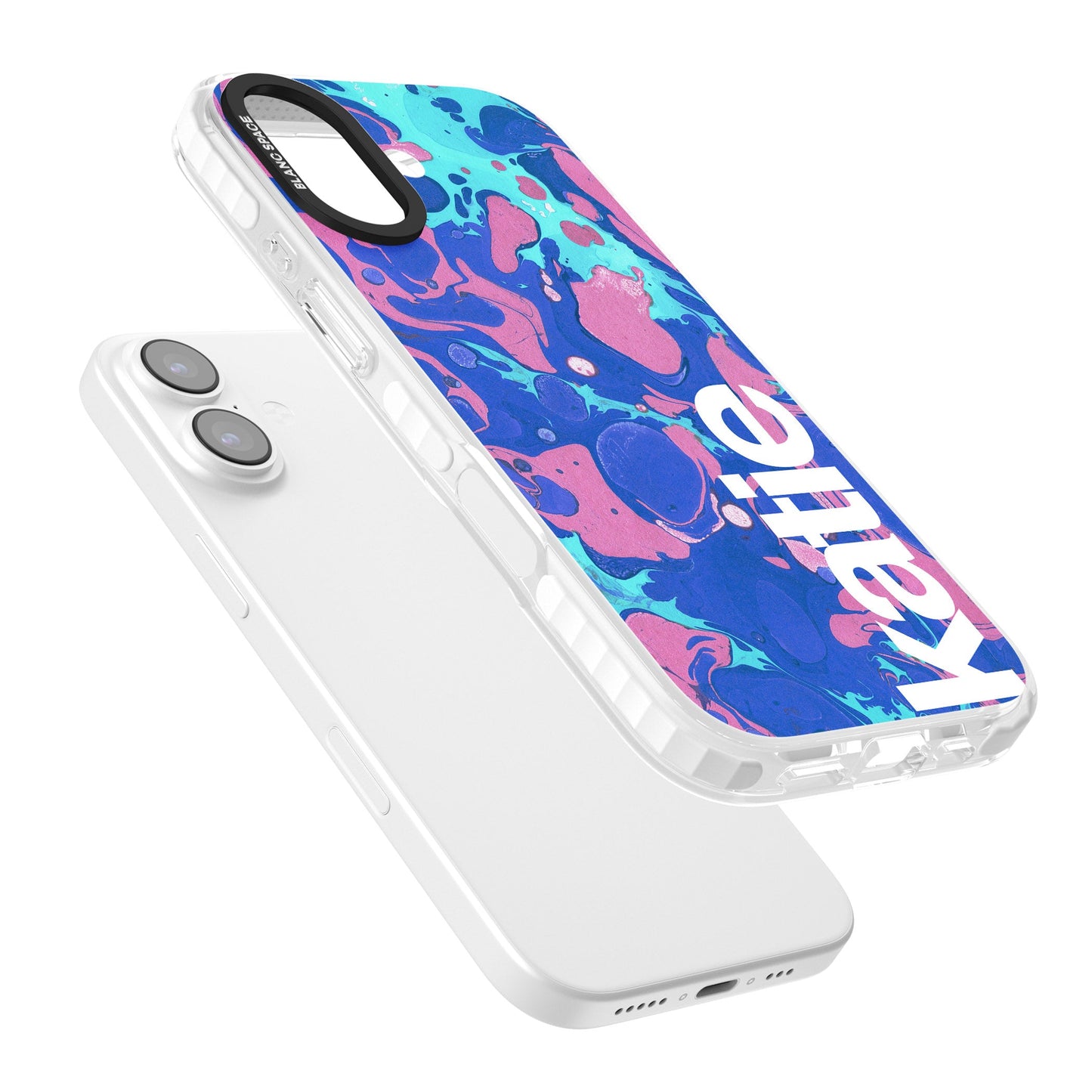 Personalisiertes marineblau-türkisfarbenes Marmor-Design