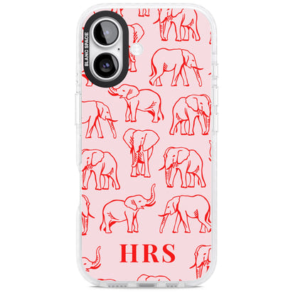 Personalised Red Elephant Outline